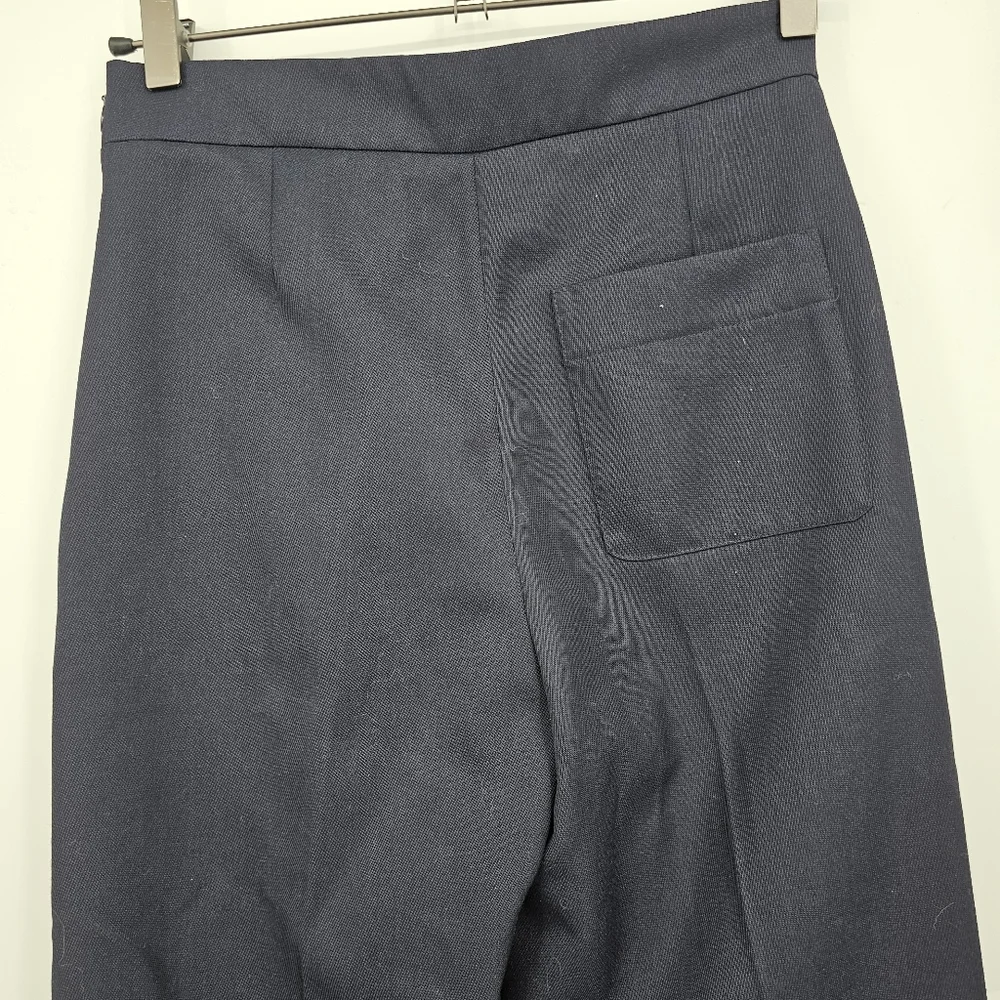 Sézane Marino Navy Wool Wide Leg Trouser Pants High Waist EU 32 / US 4 / XXS - Picture 5 of 8